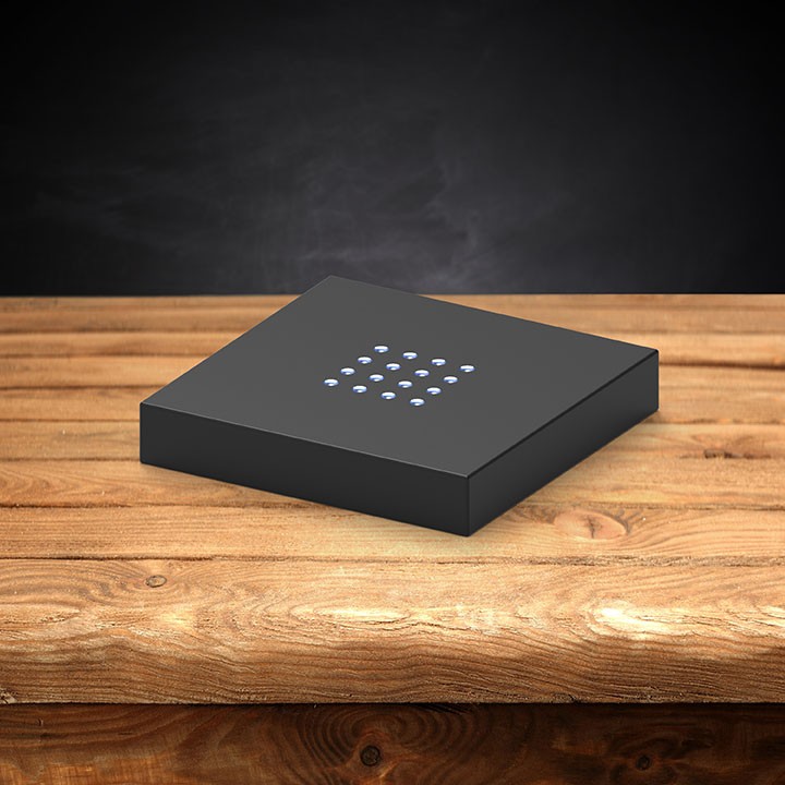 A plastic black light base for 3D photo crystals